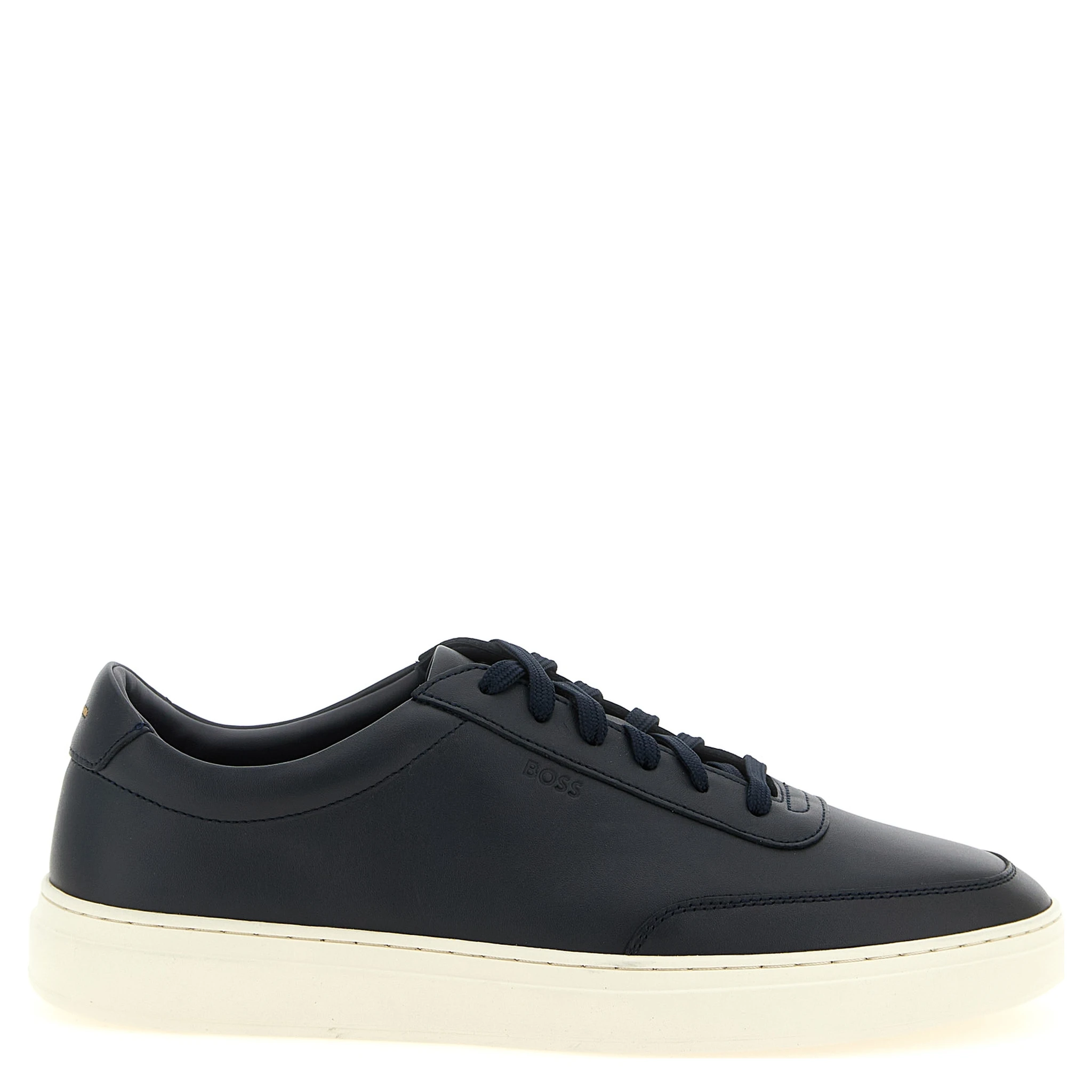 Blue Cowhide Low Top Sneakers