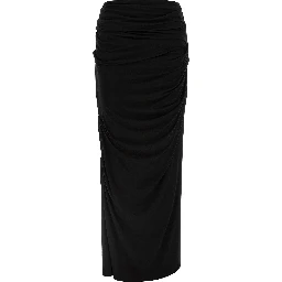 Black Viscose Mini Skirt