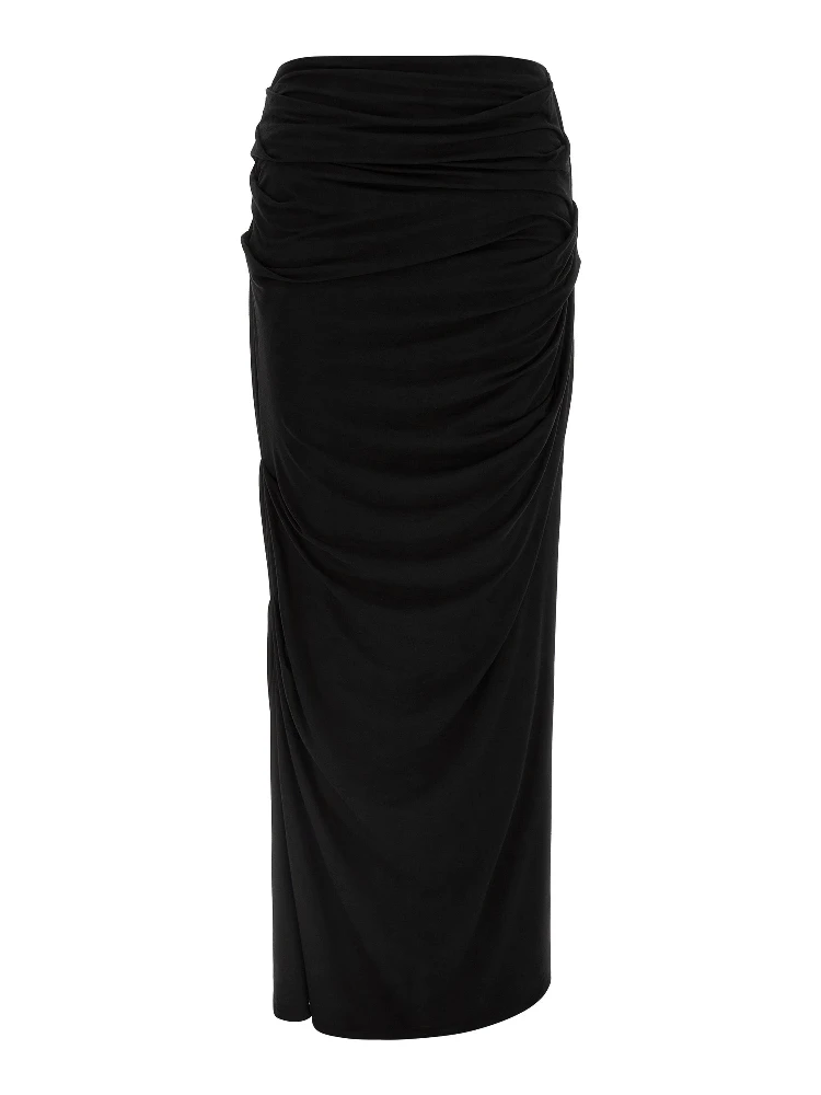 Black Viscose Mini Skirt
