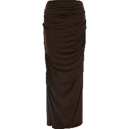 Brown Viscose Mini Skirt