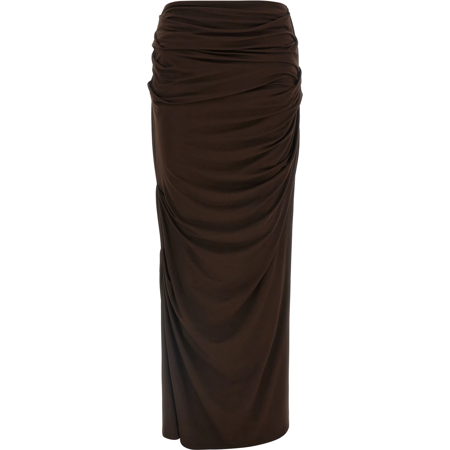 Brown Viscose Mini Skirt