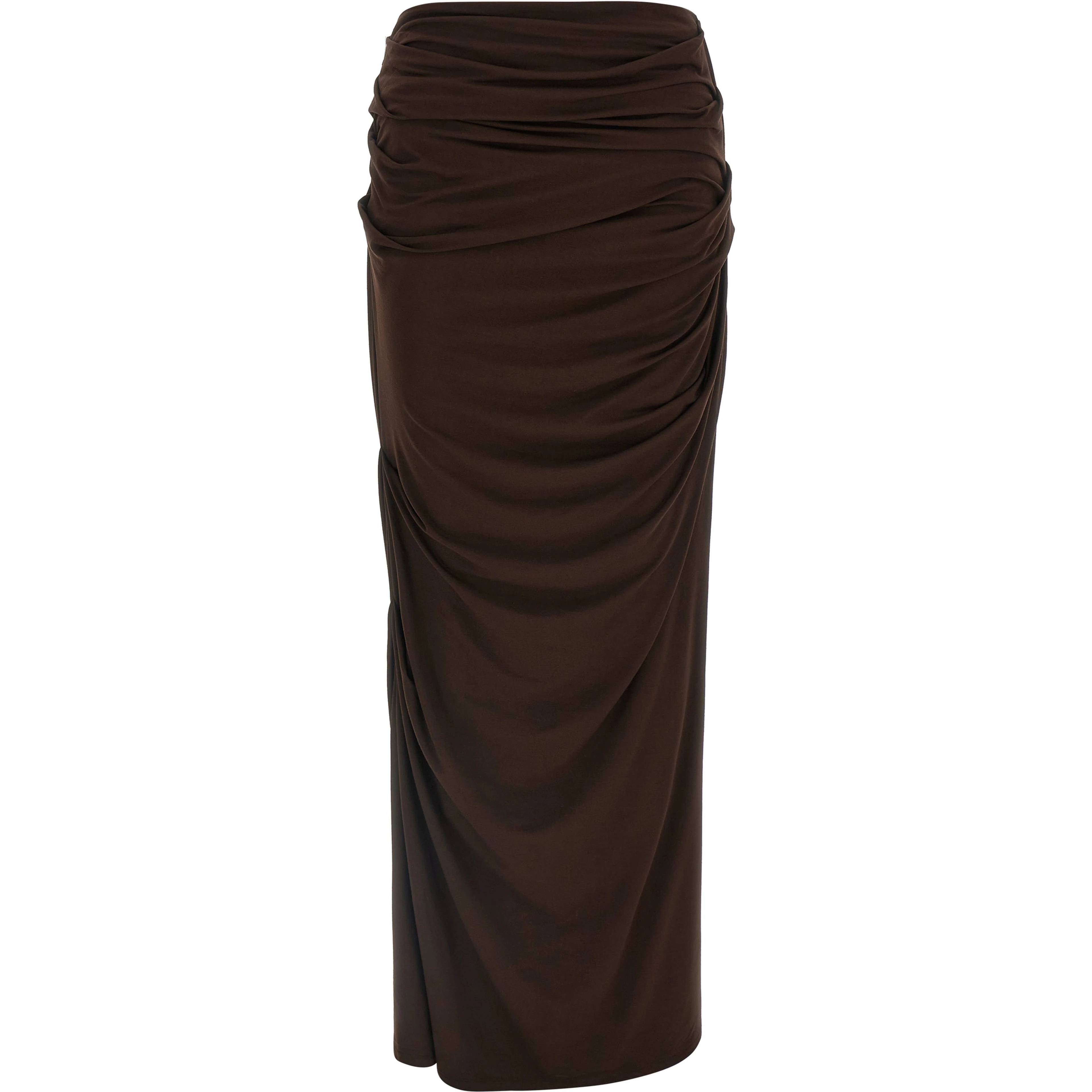 Brown Viscose Mini Skirt