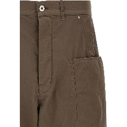 Brown Cotton Cargo Pants