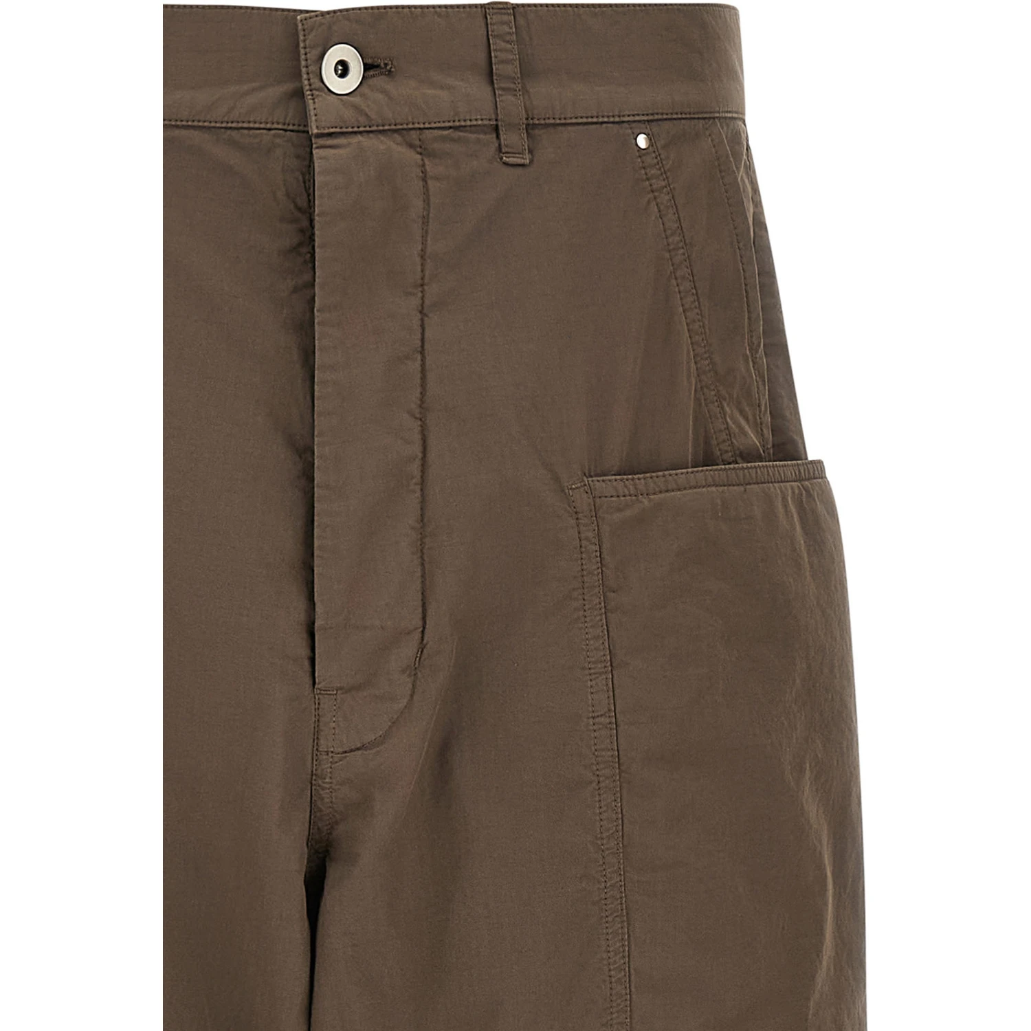 Brown Cotton Cargo Pants
