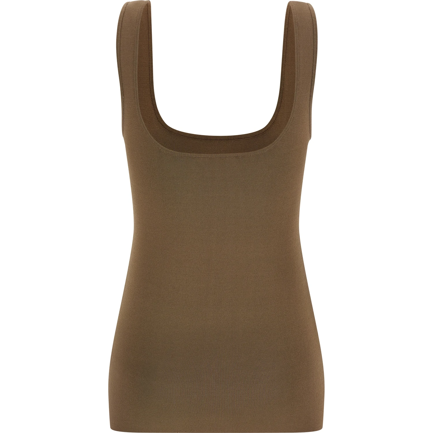 Brown Viscose Sleeveles T-Shirt