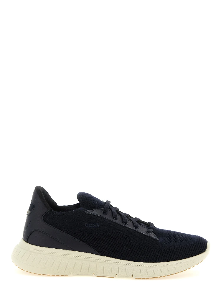 Blue Cowhide Athletic Sneakers