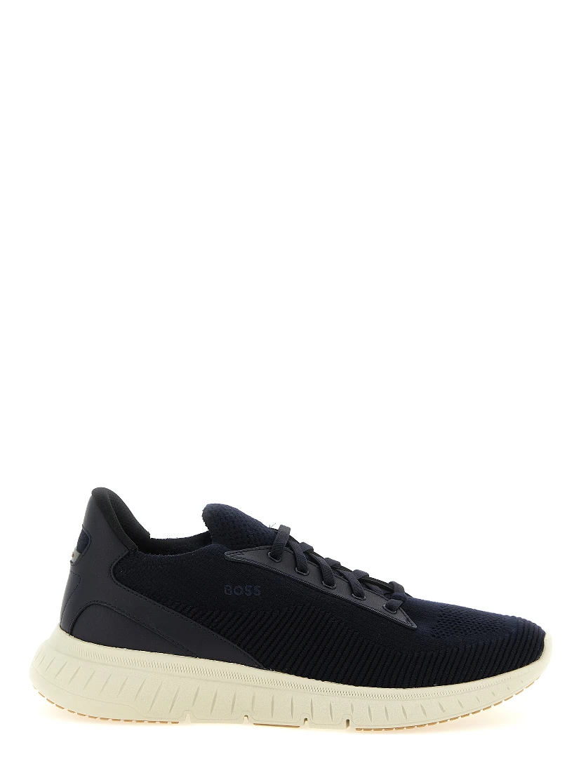 Blue Cowhide Athletic Sneakers