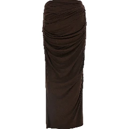 Brown Viscose Mini Skirt