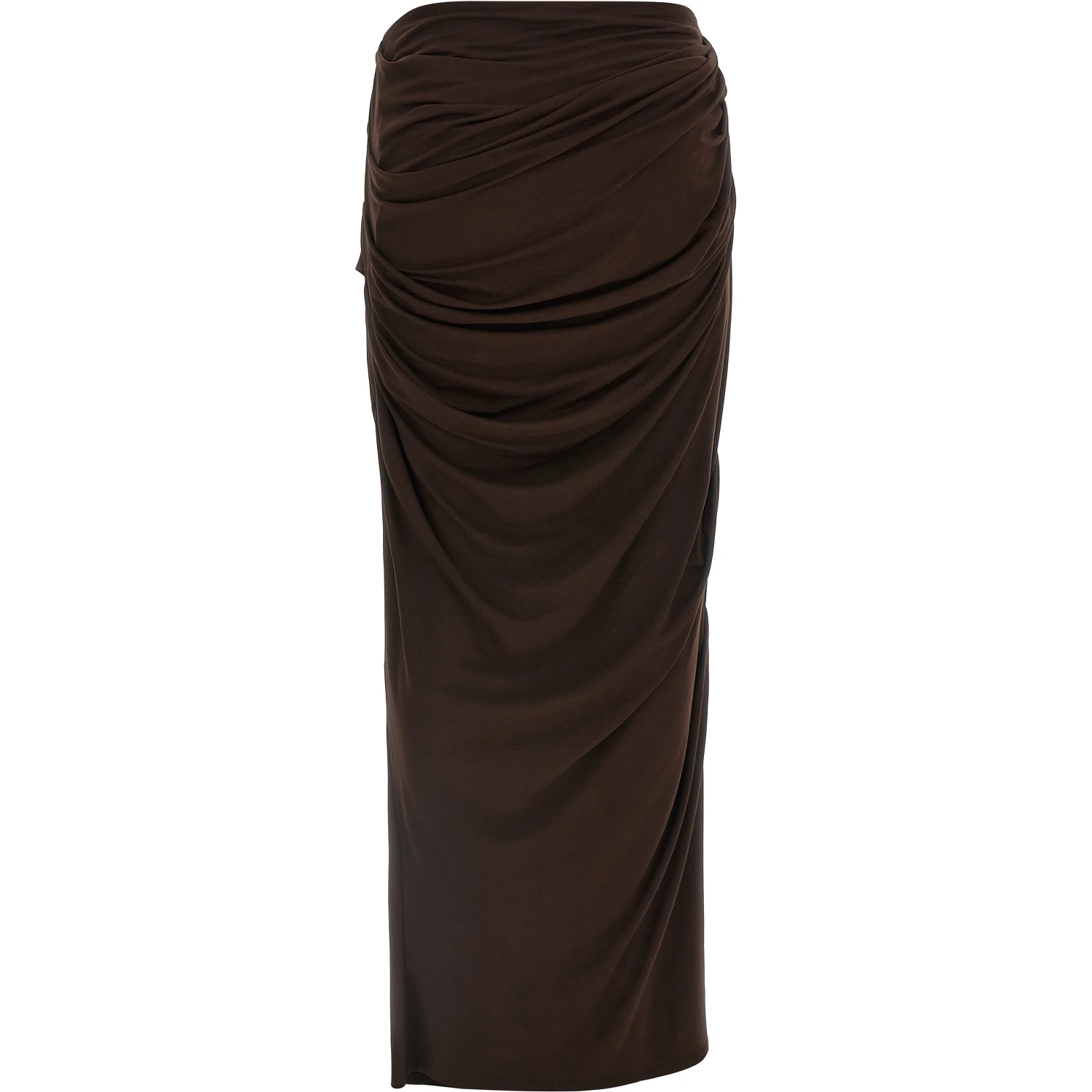 Brown Viscose Mini Skirt