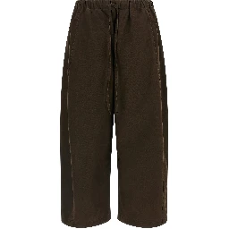 Brown Cotton Casual Pants