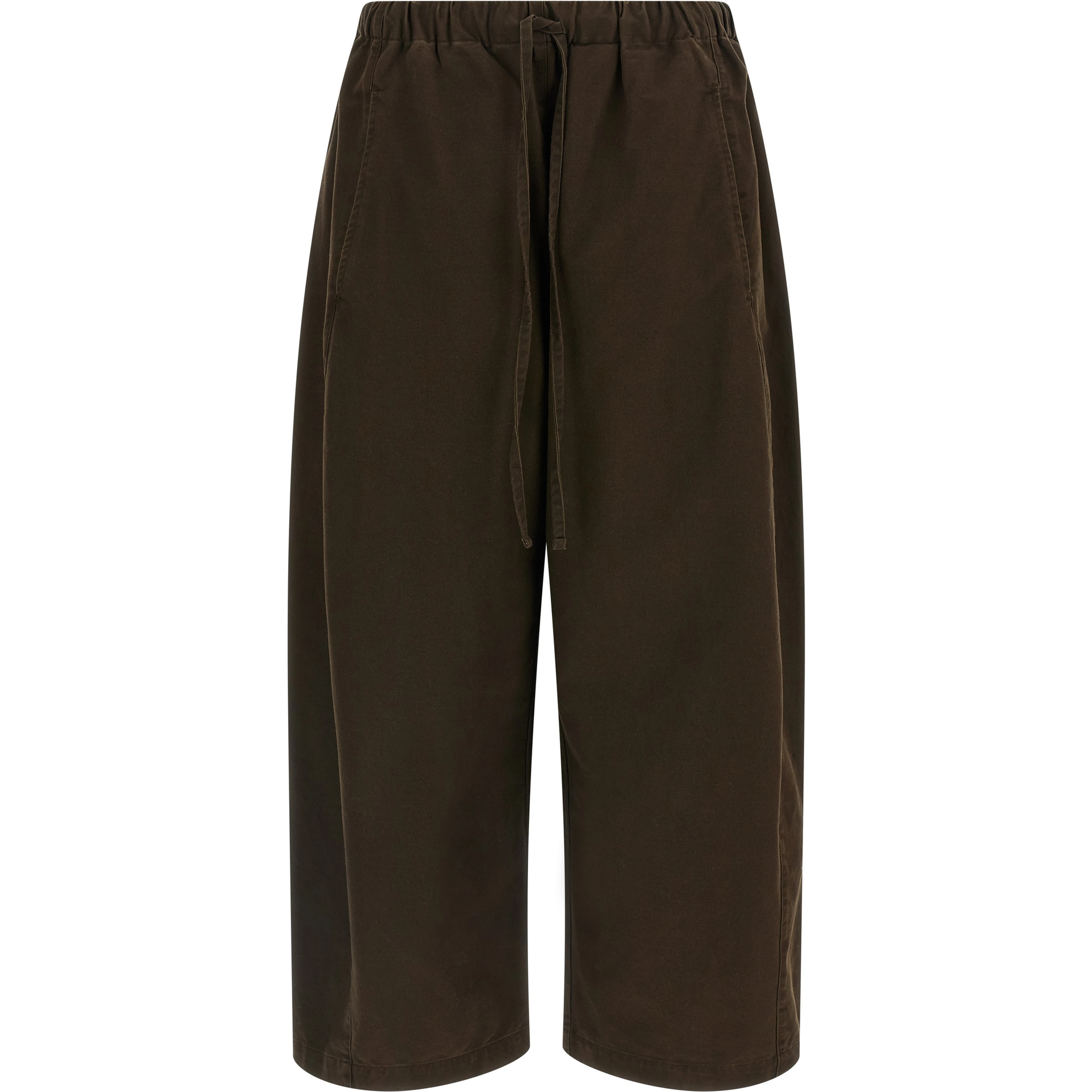 Brown Cotton Casual Pants