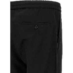 Black Virgin Wool Casual Pants