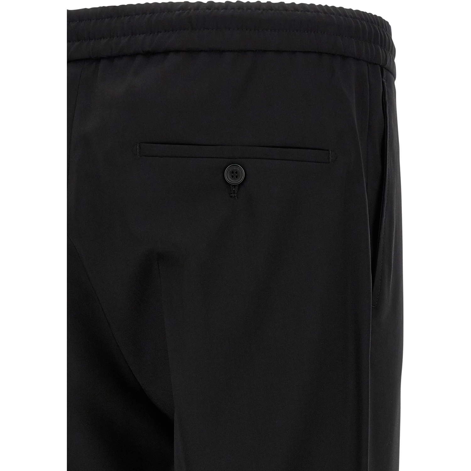 Black Virgin Wool Casual Pants
