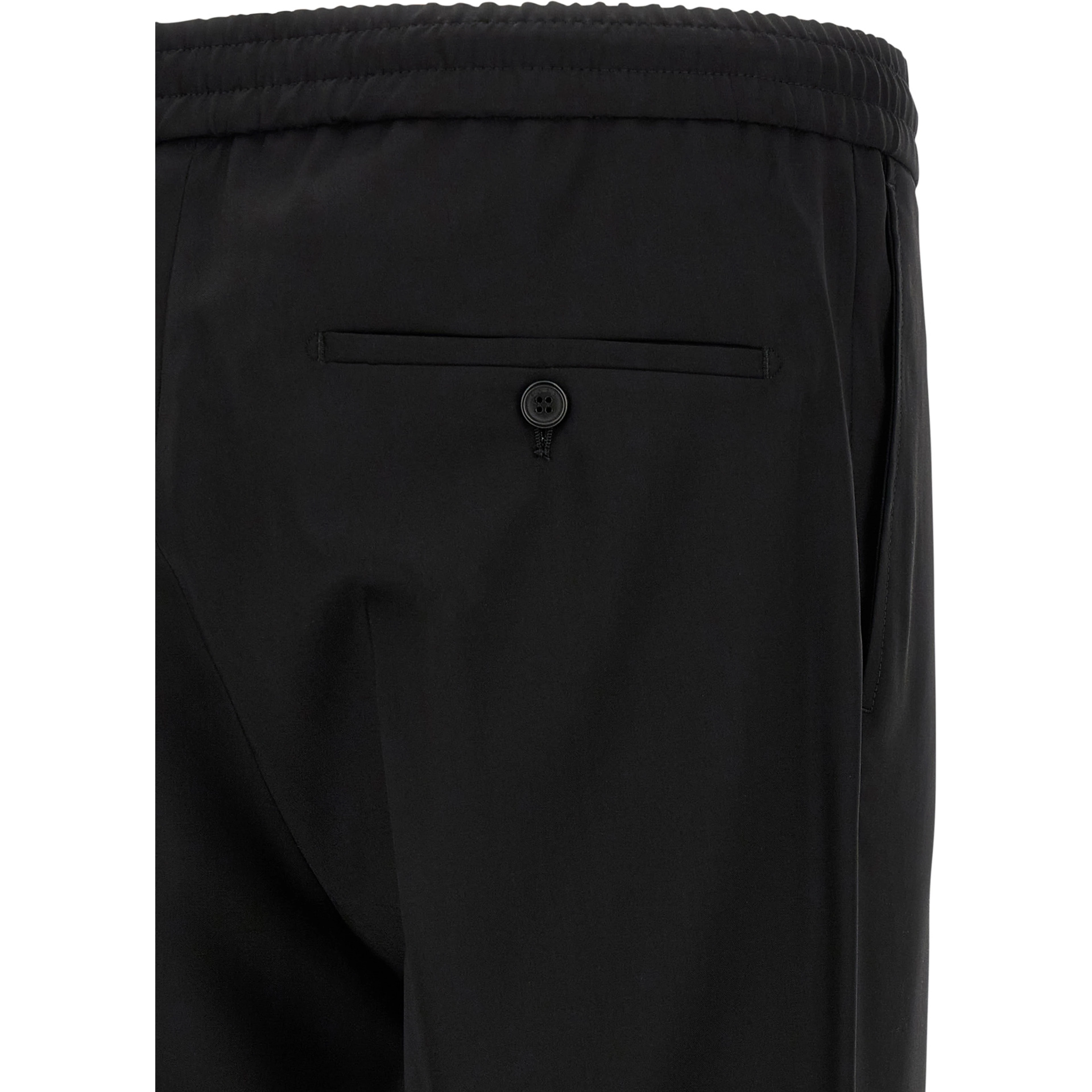 Black Virgin Wool Casual Pants