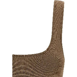 Brown Viscose Sleeveles T-Shirt