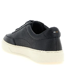 Blue Cowhide Low Top Sneakers