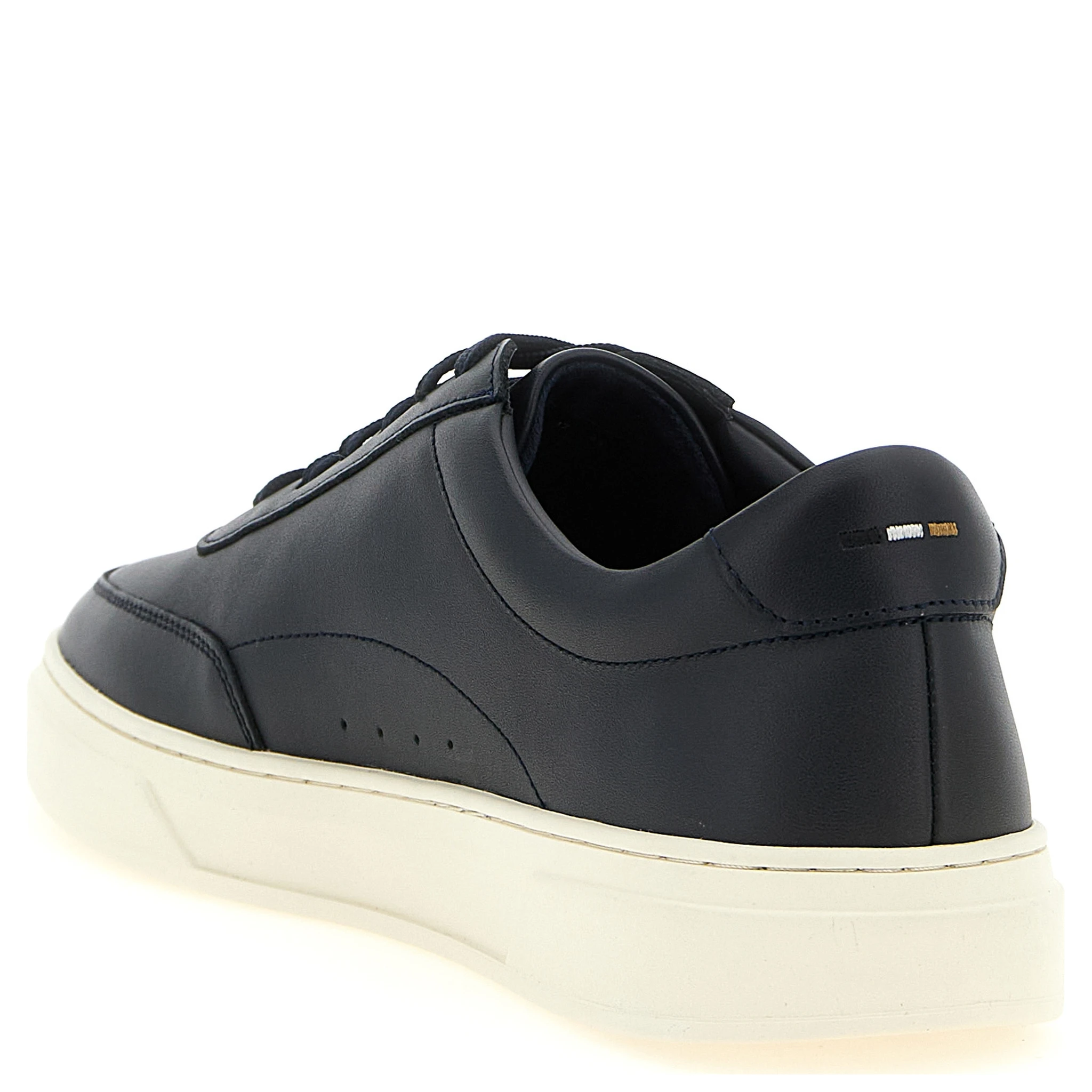 Blue Cowhide Low Top Sneakers