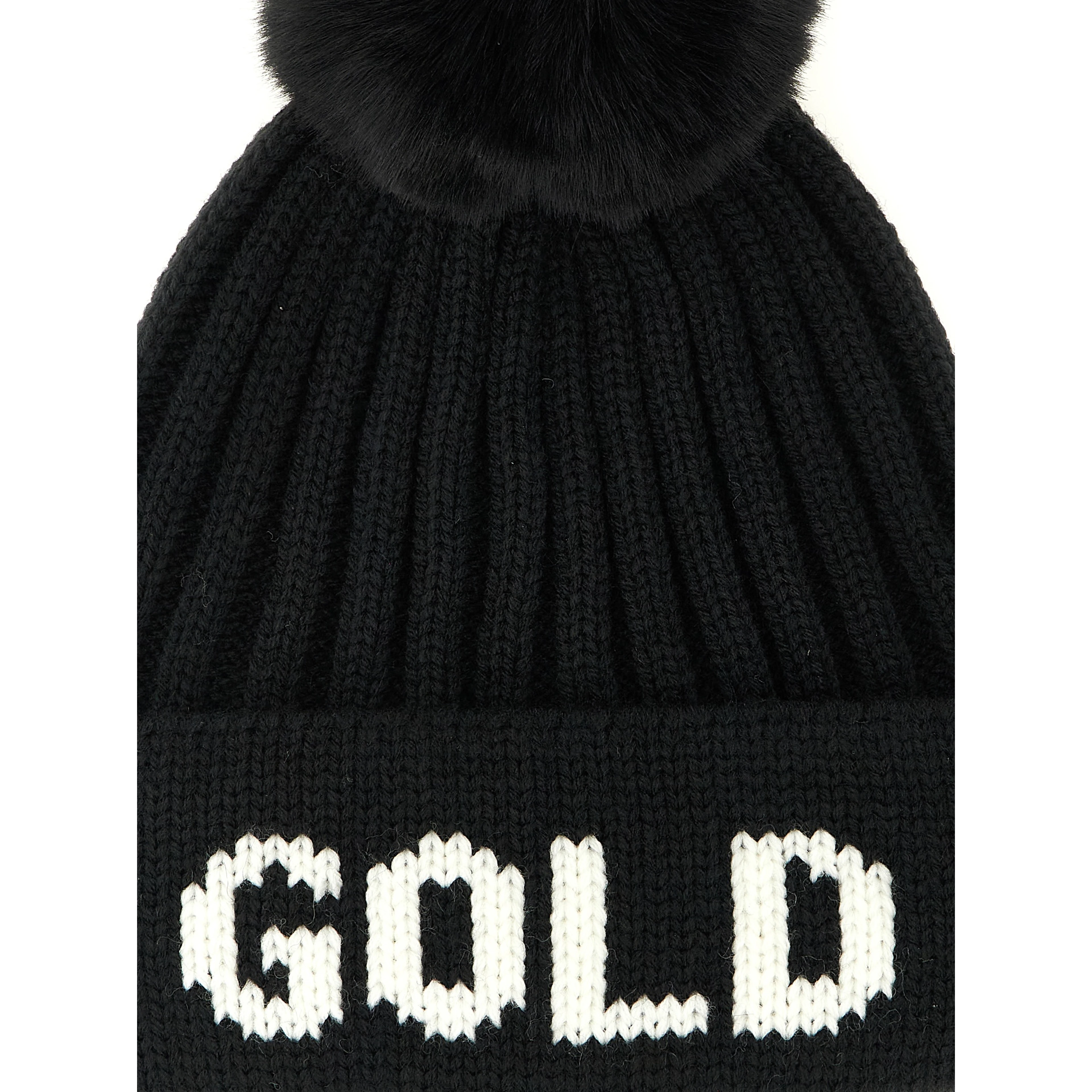 Black Marabou Beanie