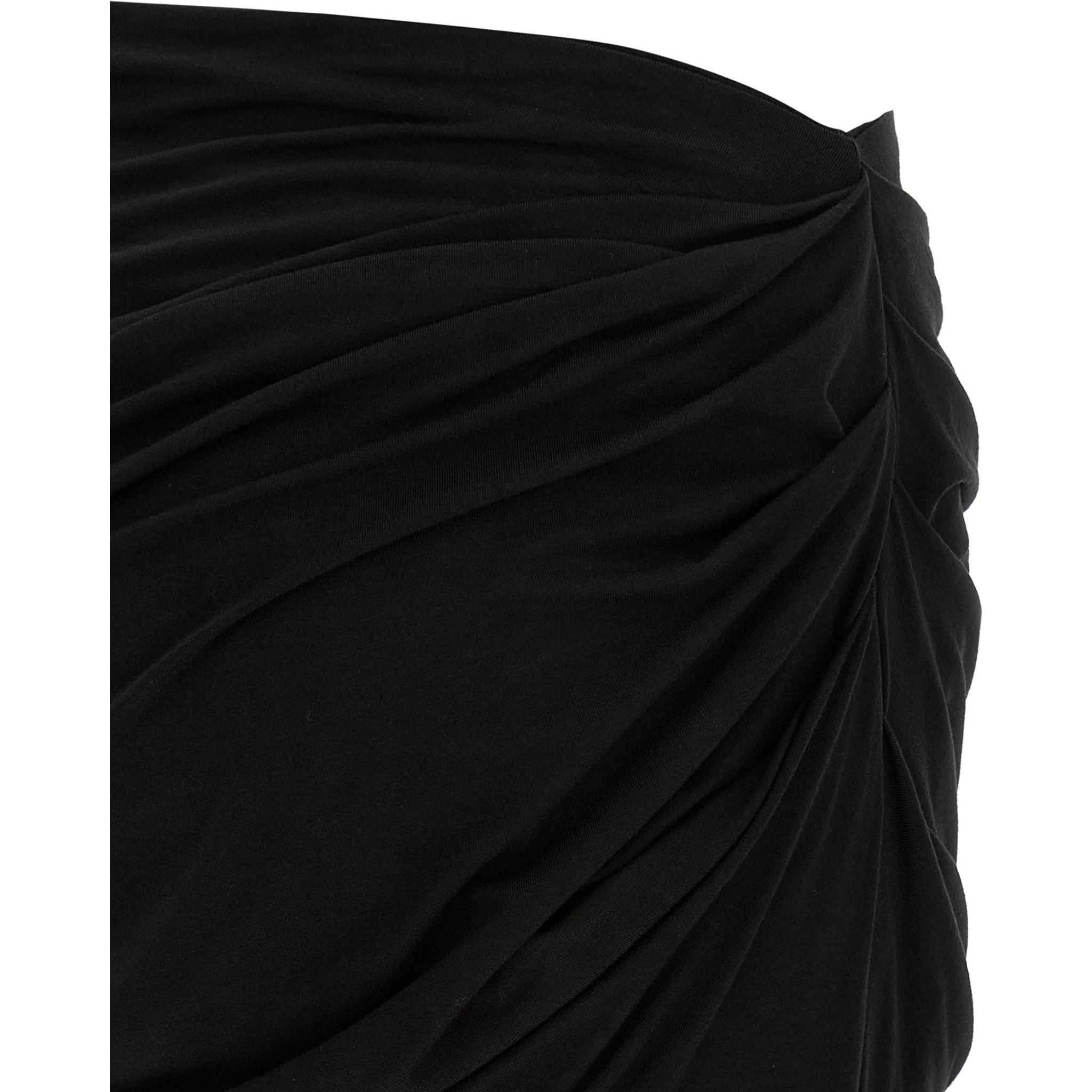 Black Viscose Mini Skirt