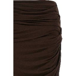 Brown Viscose Mini Skirt