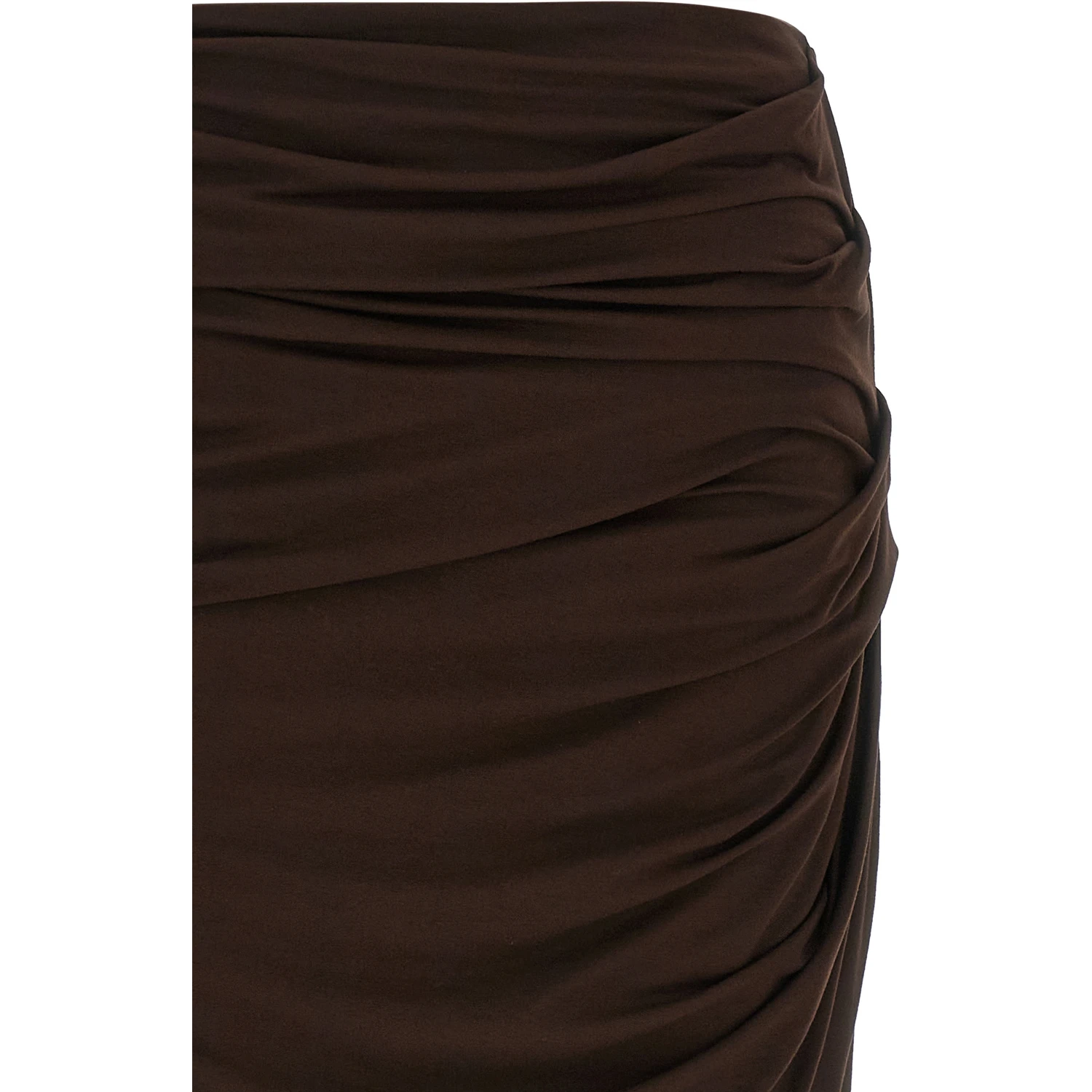 Brown Viscose Mini Skirt