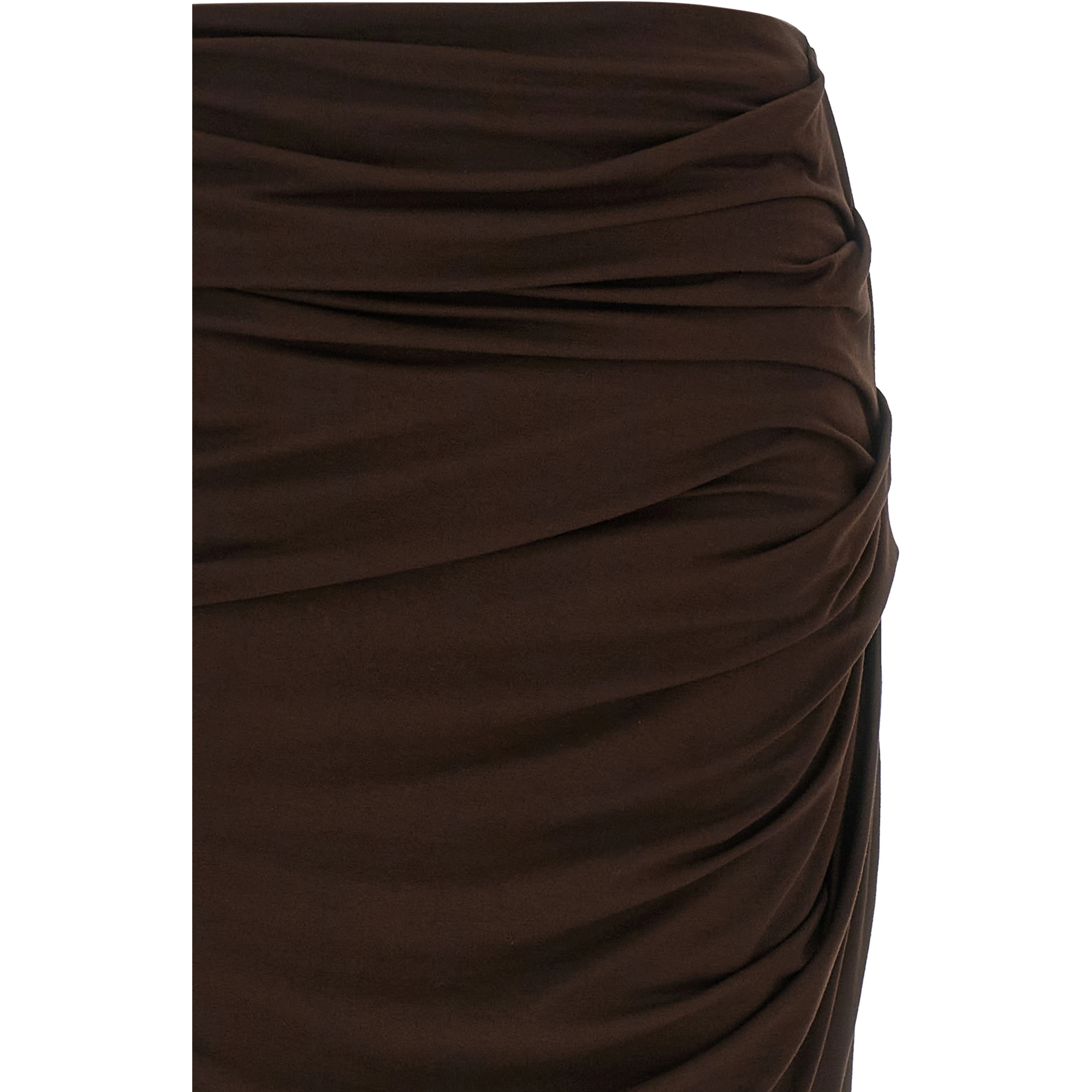 Brown Viscose Mini Skirt