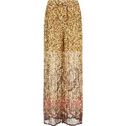Multicolor Silk Casual Pants