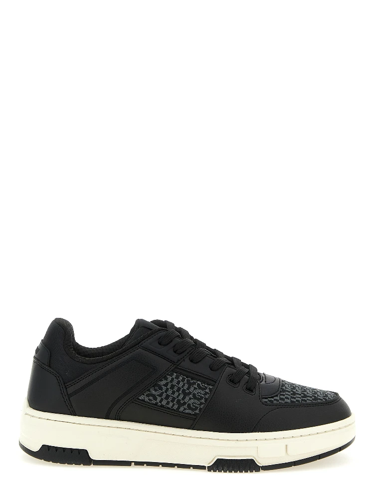 Black Polyester Low Top Sneakers