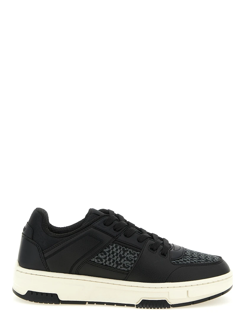 Black Polyester Low Top Sneakers