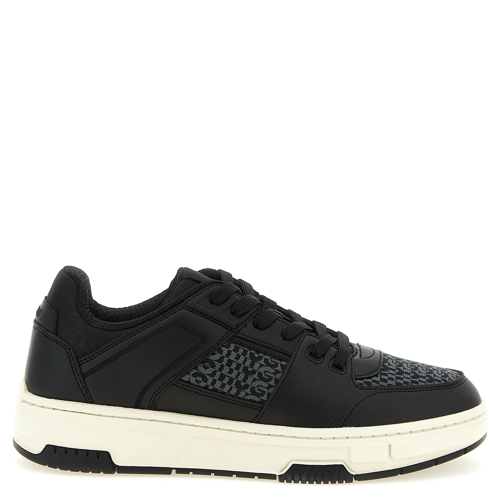 Black Polyester Low Top Sneakers