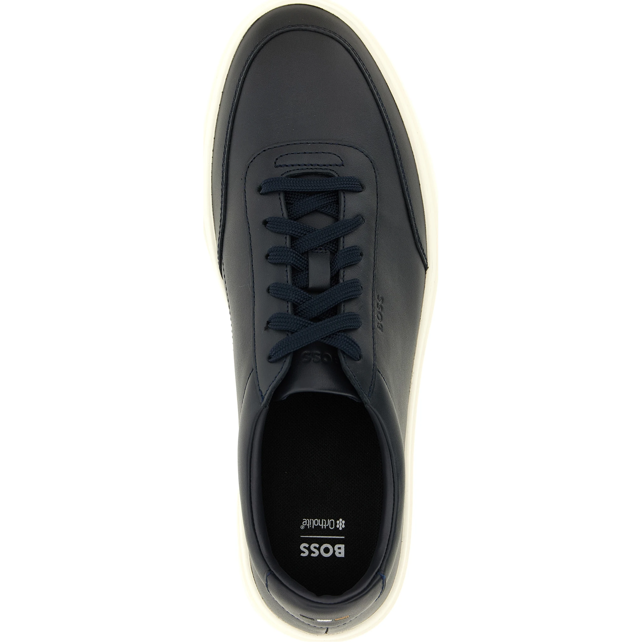 Blue Cowhide Low Top Sneakers