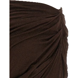 Brown Viscose Mini Skirt