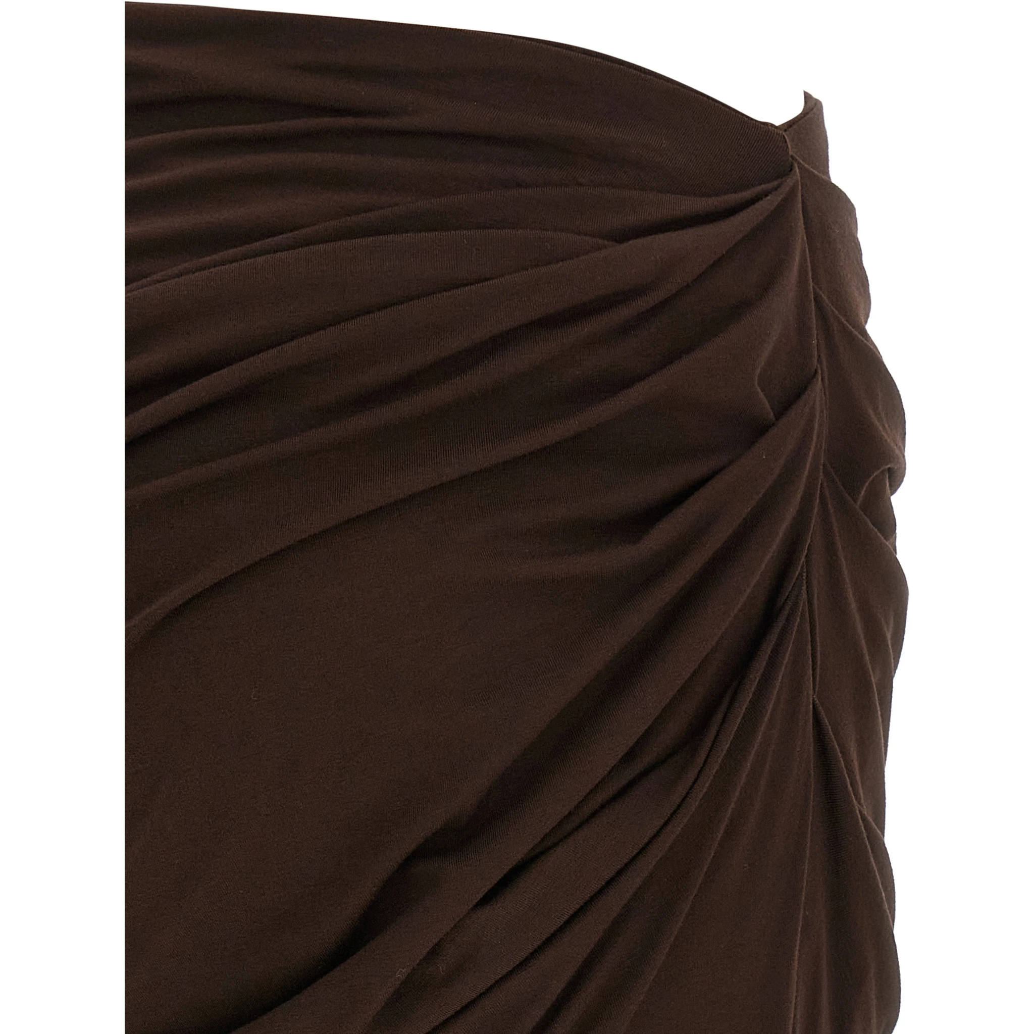 Brown Viscose Mini Skirt