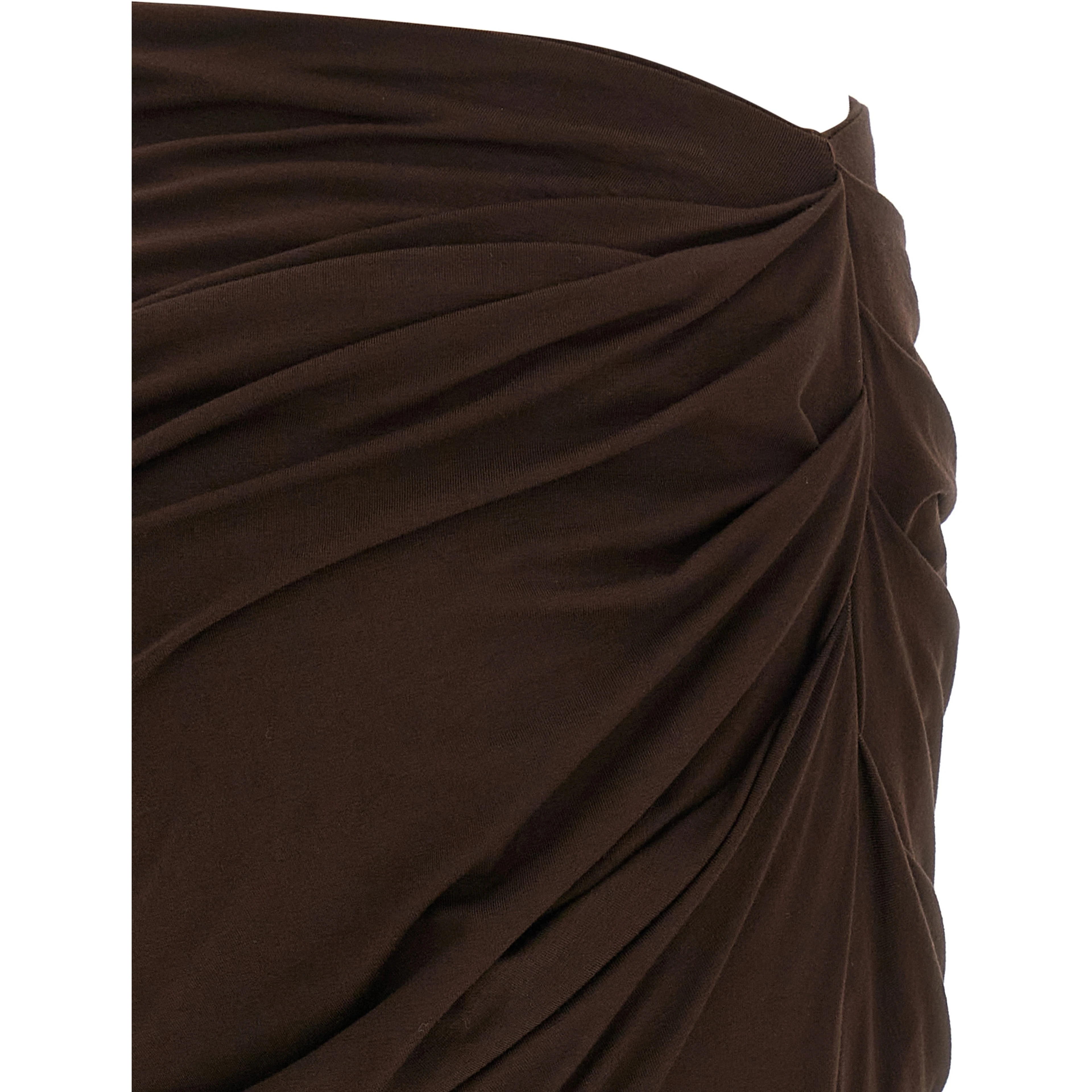 Brown Viscose Mini Skirt