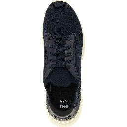 Blue Cowhide Athletic Sneakers