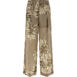 Bicolor Silk Casual Pants
