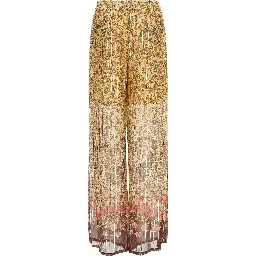Multicolor Silk Casual Pants