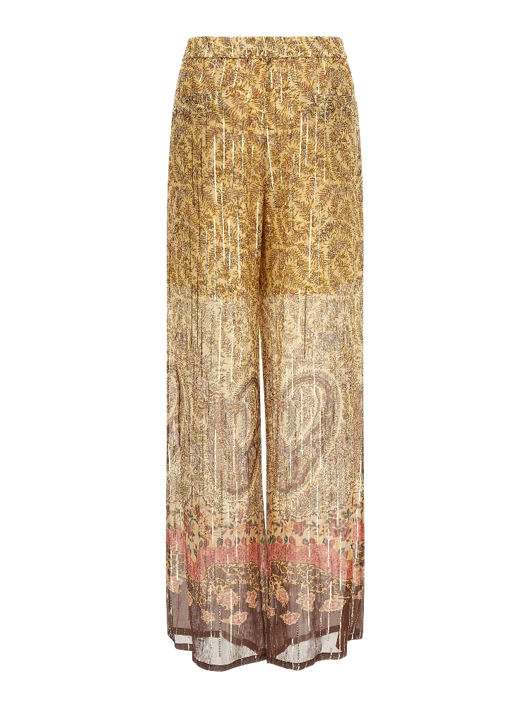 Multicolor Silk Casual Pants alternative