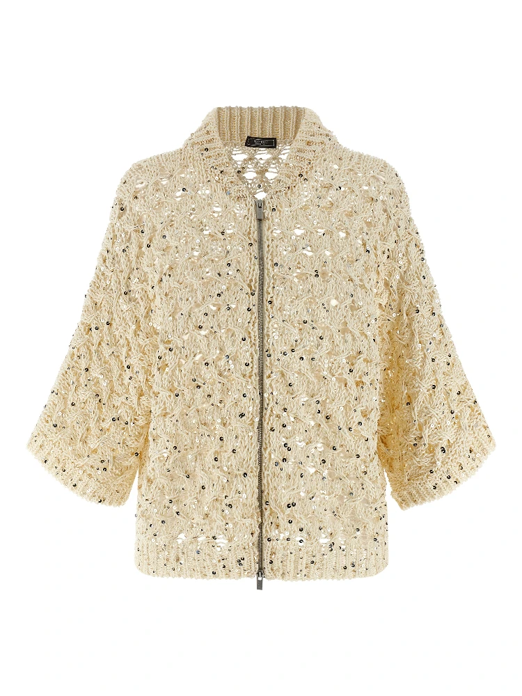 Beige Cotton Cardigan
