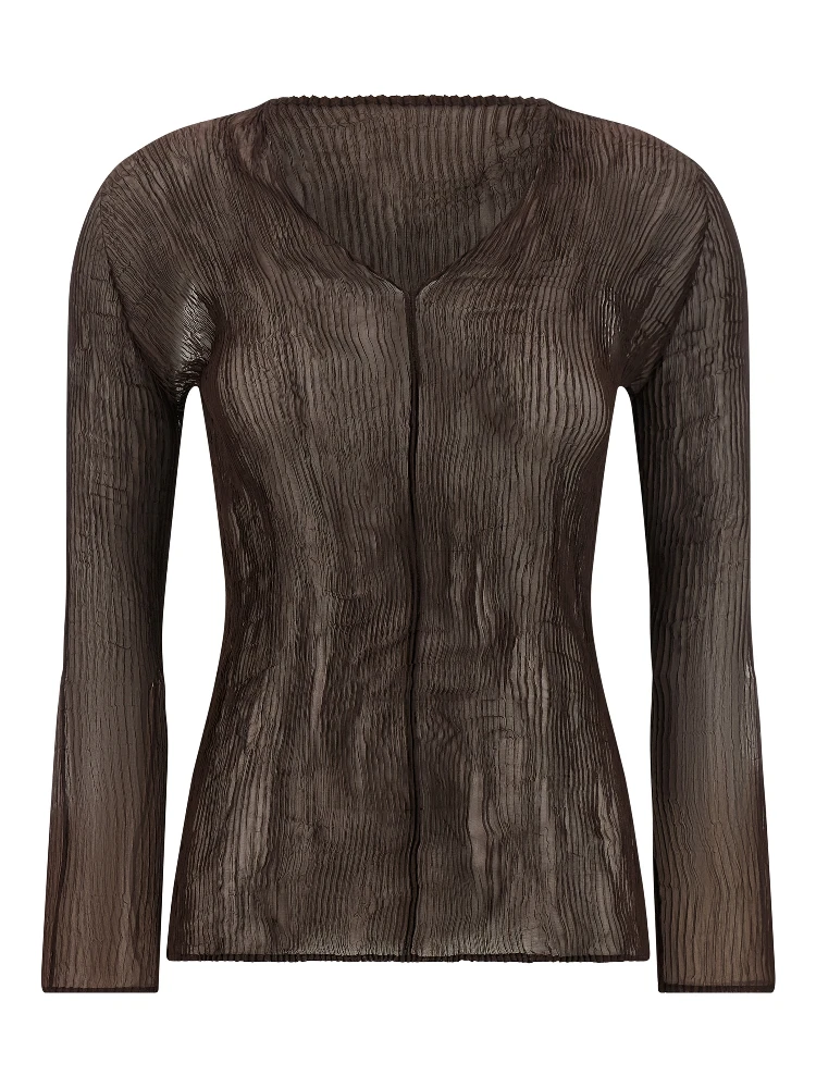 Brown Polyester Blouse