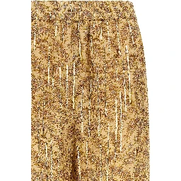 Multicolor Silk Casual Pants