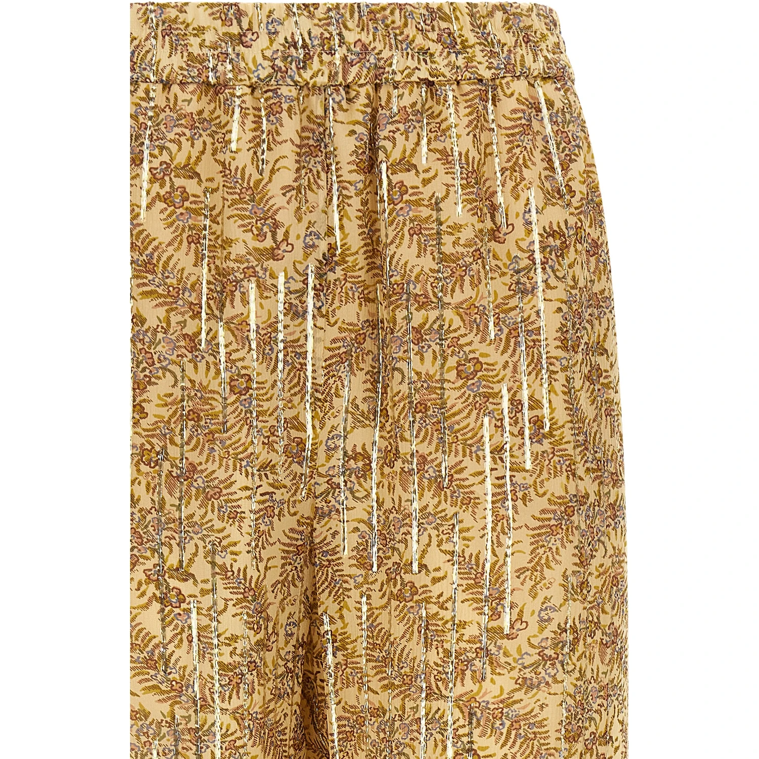 Multicolor Silk Casual Pants