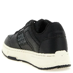 Black Polyester Low Top Sneakers