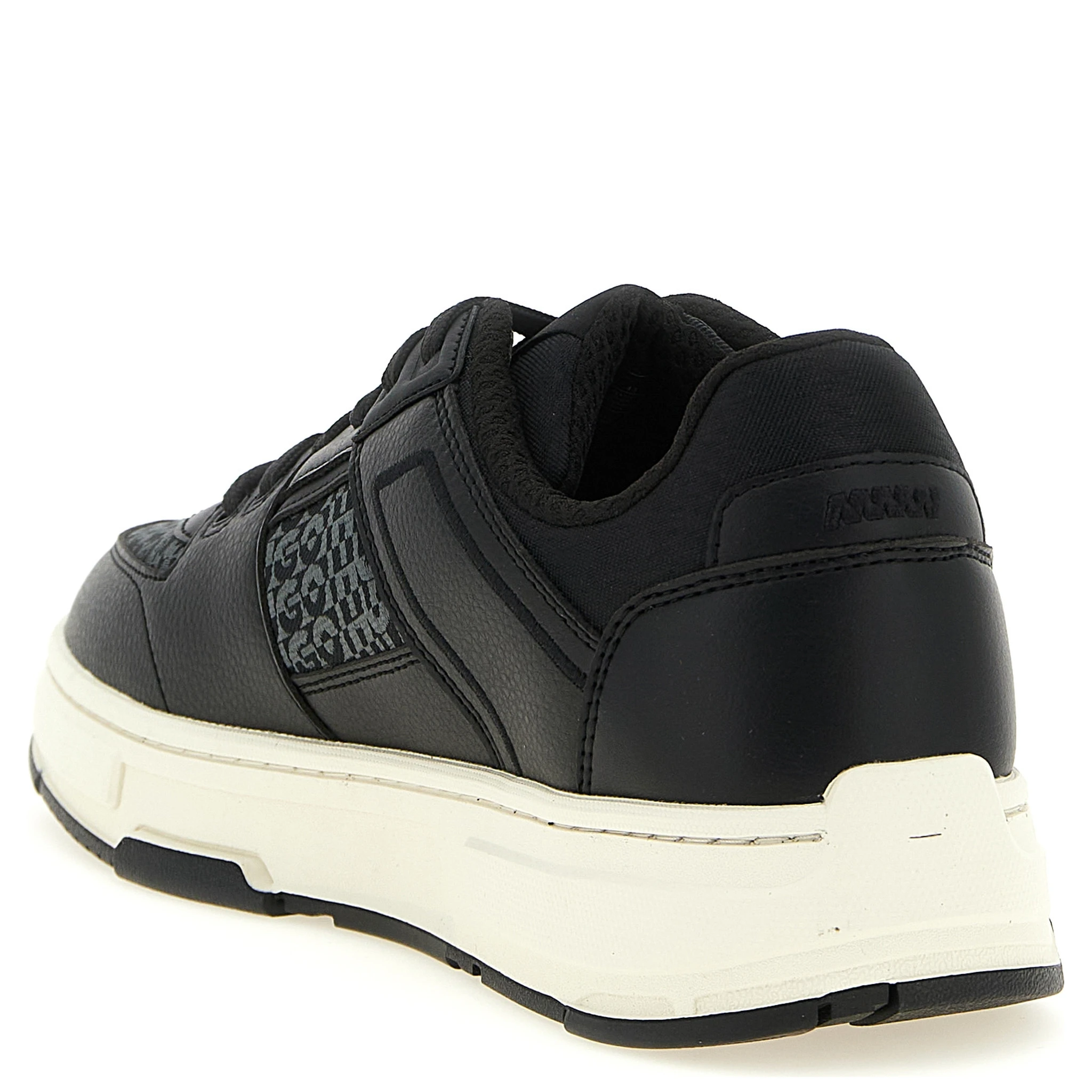 Black Polyester Low Top Sneakers
