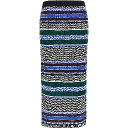 Multicolor Viscose Midi Skirt