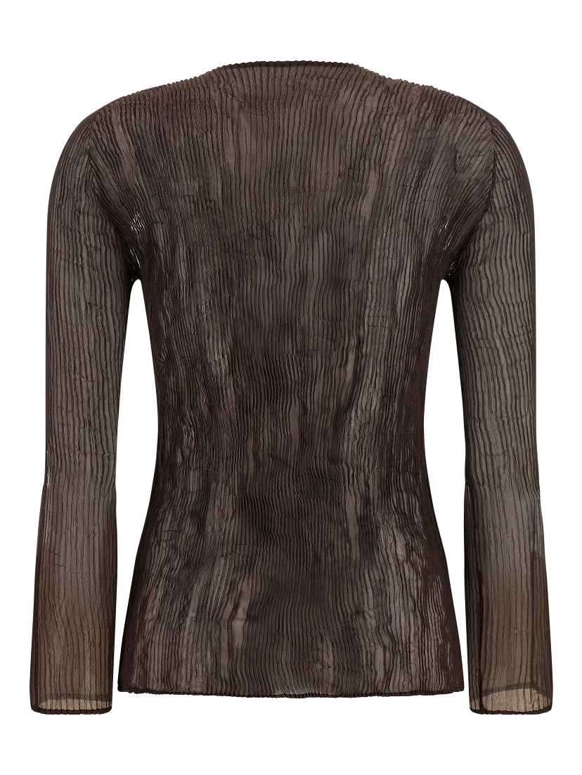 Brown Polyester Blouse