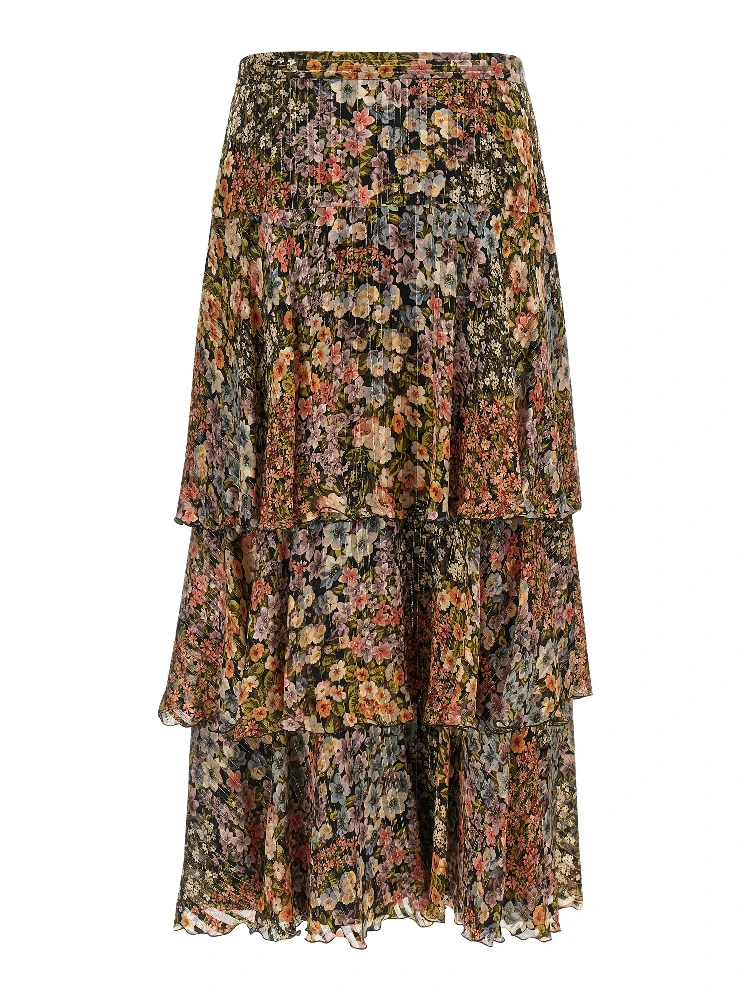 Multicolor Silk Midi Skirt alternative