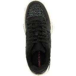 Black Polyester Low Top Sneakers