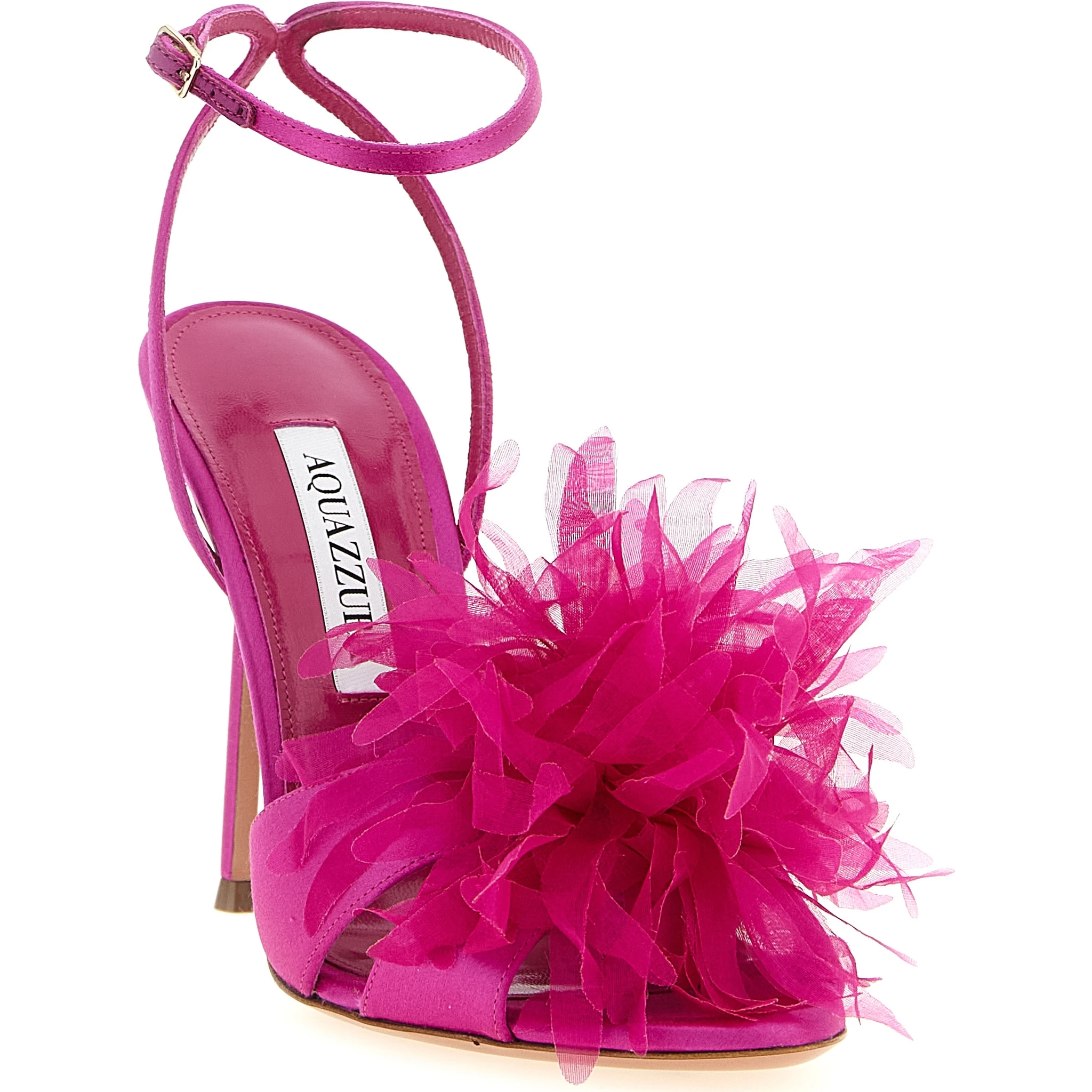 Fuchsia Textile Stiletto Heel Sandals