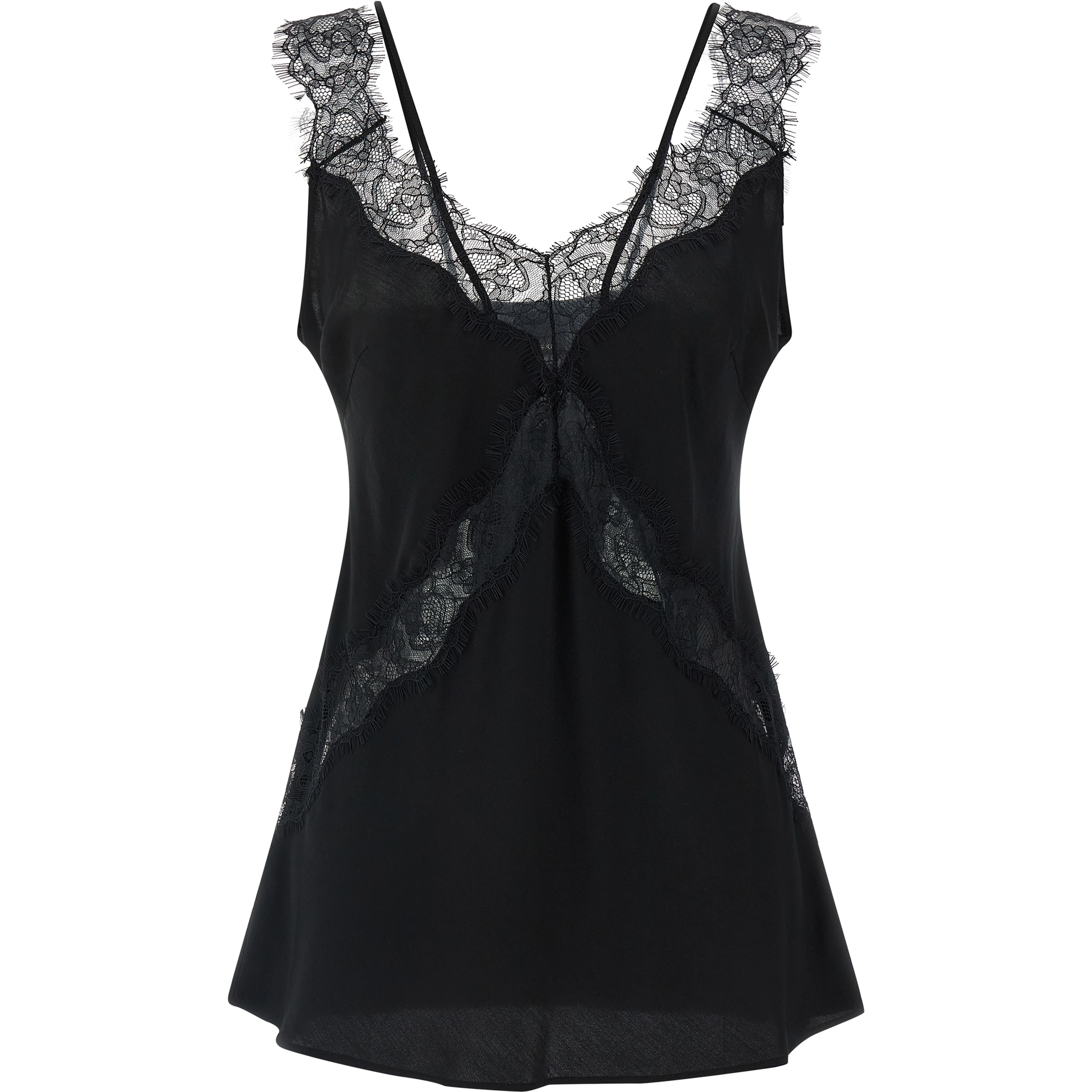 Black Viscose Sleeveles T-Shirt